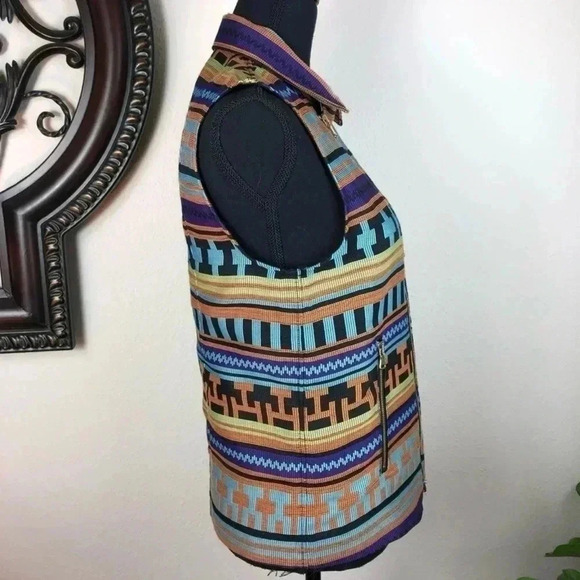 MSGM Women’s Cross Zip Sleeveless Multicolor Vest Size 38 Made in Italy - Picture 6 of 16